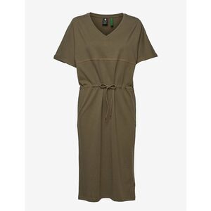 G-Star RAW Olive Organic Cotton Adjustable Waist Midi Dress Women's XL